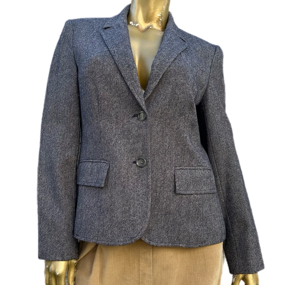 Vintage Pendleton herringbone blazer, 100% virgin wool, 38” bust, made in USA